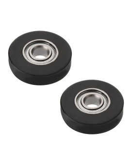 MroMax Roller Idler Bearing Pulley-3 x 12 x 3mm Sliding Conveyor PU Wheel with 683ZZ Bearing for Furniture, Hardware Accessories and Mobile Door Black 2Pcs