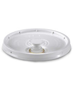 3.5, 5, 6, 7 Gallon White Plastic Snap-on Pail Lid w/Pour Spout ~ (1 Lid) ~ HDPE (High Density Polyethylene) Bucket Top