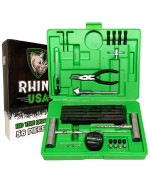 Rhino Usa Tire Plug Repair Kit (86-Piece) Fix Punctures & Plug Flats With Ease - Heavy Duty Flat Tire Puncture Repair Kit For Car, Motorcycle, Atv, Utv, Rv, Trailer, Tractor, Jeep, Etc
