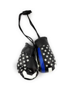 Red Hat Ent Hanging Car Mirror Mini Boxing Gloves (Thin Blue Line)