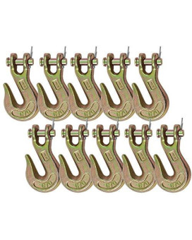 Mytee Products (10 Pack) 38 Grade 70 Clevis Grab Hooks Wrecker Tow Chain Flatbed Truck Trailer