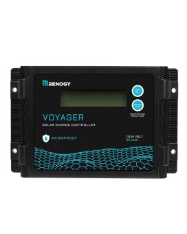 Renogy Voyager 10A 12V24V Pwm Waterproof Solar Charge Controller W Lcd Display For Agm, Gel, Flooded And Lithium Battery, Used In Rvs, Trailers, Boats, Yachts, Voyager 10A, Blueblack