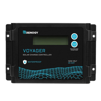 Renogy Voyager 10A 12V24V Pwm Waterproof Solar Charge Controller W Lcd Display For Agm, Gel, Flooded And Lithium Battery, Used In Rvs, Trailers, Boats, Yachts, Voyager 10A, Blueblack