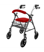 Top Glides Universal Rollator Walker Seat And Backrest Covers (Red)