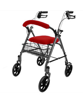 Top Glides Universal Rollator Walker Seat And Backrest Covers (Red)