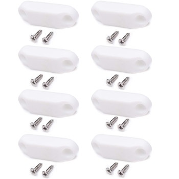 Calpalmy (4 Pairs) Magnetic Baggage Door Catch And Holder Kit - White Rv Storage Door Latch Perfect Alternative For Plastic Spring Clips For Use In Campers And Motor Homes