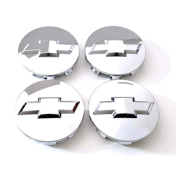 Haocc Loud 83Mm Chrome Wheel Center Hub Caps Emblem For Chevy Surburban Silverado Tahoe Wheels 4Pcs (Chrome Silver)