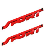2Pack Metal Car Sport Sticker,Huapx 3D Premium Car Side Fender Rear Trunk Emblem Logo Badge Decals Compatible For Fordjeepbmwdodge Ramcadillacbenzchryslertoyotanissanchevrolet(Red)