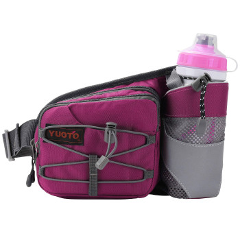 Yuoto Outdoor Fanny Pack With Water Bottle Holder For Walking Hiking Hydration Belt Waist Bag