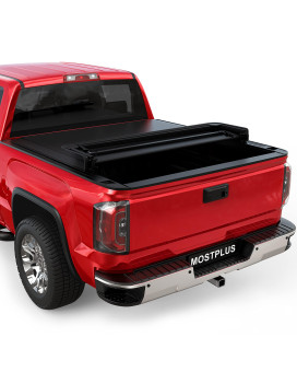 Mostplus Quad Fold Tonneau Soft Cover Truck Bed Compatible For 07-13 Chevy Silverado 1500 Gmc Sierra 1500 Four Fold (65 Ft) On Top