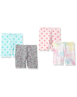 carkartEssentials Disney Marvel Star Wars Frozen Princess Girls Bike Shorts (Previously Spotted Zebra), Pack Of 4, Greypinkgreen, Minnie Vibes, Small