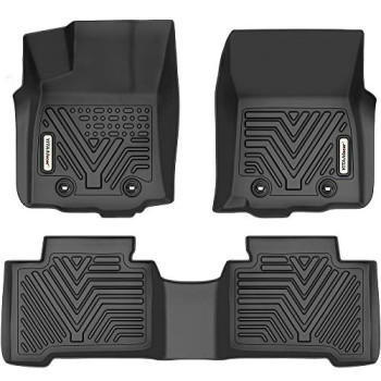 Yitamotor Floor Mats Compatible With Tacoma Double Cab, Custom Fit Floor Liners For 2018-2023 Toyota Tacoma, 1St & 2Nd Row All Weather Protection, Black