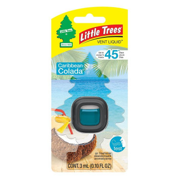 Little Trees Car Air Freshener Vent Liquid Provides Long-Lasting Scent For Auto Or Home Add A Splash Of Littleatrees To Your Vent Caribbean Colada, 4-Pack