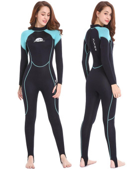 Xuker Wetsuit Women, 2Mm Neoprene Long Sleeve Full Body Back Zip Wet Suit In Cold Water For Diving Surfing Snorkeling Kayaking Swimming Scuba Water Sports