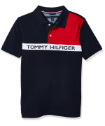 Tommy Hilfiger Boys Short Sleeve Fashion Polo Shirt, 405 Swim Navy, 6