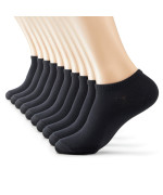 Monfoot Womens And Mens 10-Pack Eco Friendly Low Ankle Socks Black Small