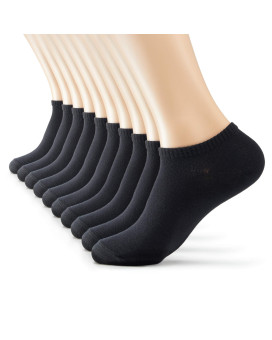 Monfoot Womens And Mens 10-Pack Eco Friendly Low Ankle Socks Black Small