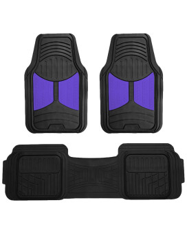 Automotive Floor Mats Blue Universal Fit All Season Protection Heavy Duty Rubber Fits Most Cars, Suvs, And Trucks, Trim To Fit Fh Group F11513Blue