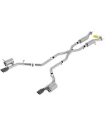 Borla 140792Bc Atak Cat-Back Exhaust System 2.75 In. Pipe 4.5 In. Single Round Rolled Angle Cut Black Chrome Single Split Rear Exit T-304 Stainless Steel Atak Cat-Back Exhaust System