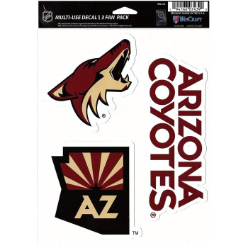 Wincraft Nhl Arizona Coyotes Decal Multi Use Fan 3 Pack Team Colors One Size