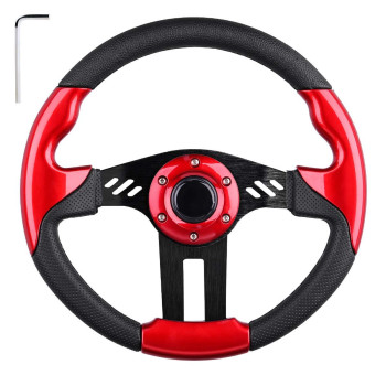 Golf Cart Steering Wheel For Ezgo Club Car Yamaha Universal Steering Wheel Ezgo Steering Wheel Club Car Cool Racing Style Steering Wheel Golf Cart(Steering Wheel Red)