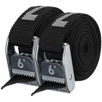 NRS 1" Heavy Duty Tie Down Strap 2 Pack-StealthBlack-6ft