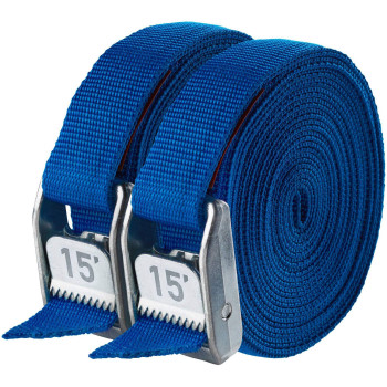 NRS 1" Heavy Duty Tie Down Strap 2 Pack-IconicBlue-2ft