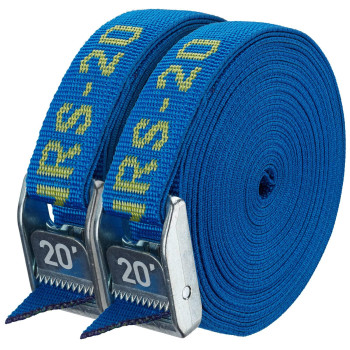 NRS 1" Heavy Duty Tie Down Strap 2 Pack-IconicBlue-20ft