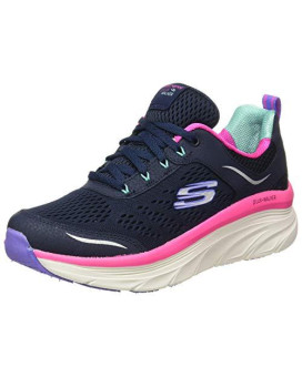 Skechers Womens Dlux Walker Sneaker, Nvmtnavy Multi, 6