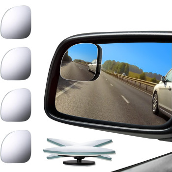 4 Pieces Fan-Shaped Automobile Rear Blind Spot Mirror, 360 Degree Rotating Design, Automobile Side Mirror Wide Angle Mirror Safety Convex Rearview Mirror For Car Truck Van (Natural Mirror Color)