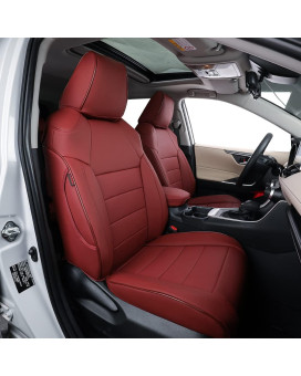 Ekr Custom Fit Rav4 Car Seat Covers For Select Toyota Rav4 2019 2020 2021 2022 2023 Le,Xle,Xle Premium,Limited - Full Set,Leather(Burgundy)