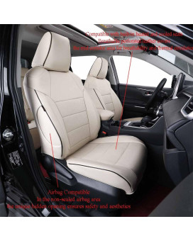 Ekr Custom Fit Rav4 Hybrid Car Seat Covers For Select Toyota Rav4 Hybrid (Not For Xse2022 2023 Se Hybrid) 2019 2020 2021 2022 2023 - Full Set, Leather (Beige)