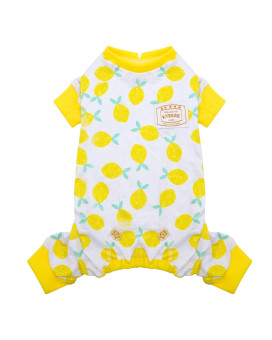 Kyeese Dog Pajamas Stretchable Lemon Dog Pjs Breathable Onesie Lightweight 4 Legs Puppy Pjs Great For Summer