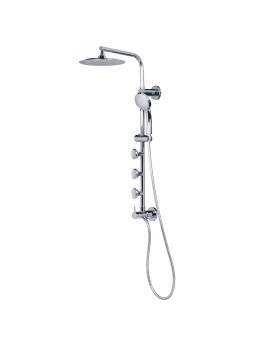 PULSE ShowerSpas 1089-CH Lanai Shower System, 8" Rain Showerhead, 5-Function Hand Shower, 3 Body Spray Jets, Adjustable Slide Bar, Polished Chrome