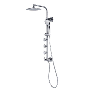 PULSE ShowerSpas 1089-CH Lanai Shower System, 8" Rain Showerhead, 5-Function Hand Shower, 3 Body Spray Jets, Adjustable Slide Bar, Polished Chrome