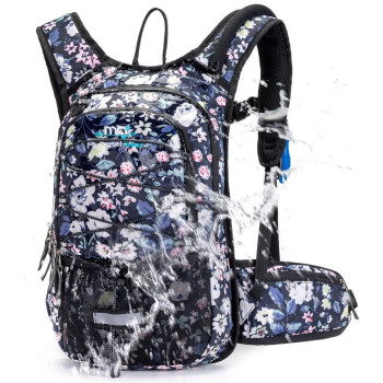 Insulated Hydration Backpack Pack With 2L Bpa Free Bladder - Keeps Liquid Cool Up To 4 Hours - For Running, Hiking, Cycling, Camping (Flower)