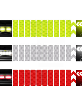 36Pcs Reflective Decals Reflective Stickers Safety Warning Sticker Tapes Waterproofsp High Intensity Night Visibility Adhesive For Helmets Motorbike 118 X 325 Inch(3X8Cm)