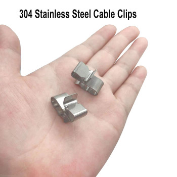 50 Pack 20mm Total Length Stainless Steel SunRunner Cable Clips Frame Wire Clips