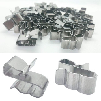 50 Pack 20mm Total Length Stainless Steel SunRunner Cable Clips Frame Wire Clips