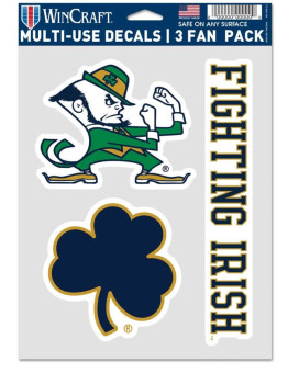 Ncaa Notre Dame Fighting Irish Decal Multi Use Fan 3 Pack Team Colors One Size