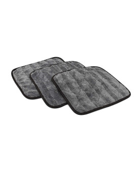 The Rag Company - The Gauntlet Drying Towel (3-Pack) 7030 Blend Korean Microfiber, Designed To Dry Vehicles Faster, More Thoroughly & More Gently Than Others, 900Gsm, 12In X 12In, Grey