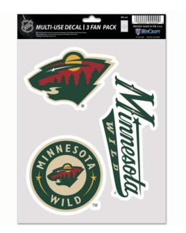 Nhl Minnesota Wild Decal Multi Use Fan 3 Pack Team Colors One Size