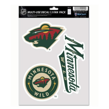 Nhl Minnesota Wild Decal Multi Use Fan 3 Pack Team Colors One Size