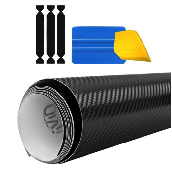 Vvivid Black Carbon Fiber Automotive Vinyl Wrap Film W 3M Toolkit (15Ft X 5Ft)