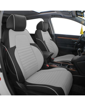 Ekr Custom Fit Crv Seat Covers For Select Honda Crv 2015 2016 -Full Set, Leather (Blackgray)