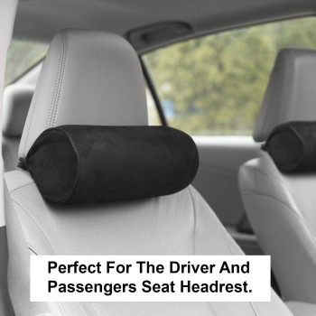 Lebogner Car Headrest Pillow, Travel Neck Support Cushion For Pain, Muscle Tension Relief And Cervical Support With Adjustable Straps For Car Seat, Home And Office, Memory Foam Ergonomic Design, Black