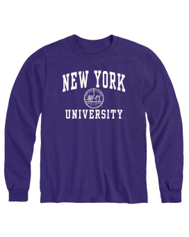 Ivysport Nyu New York University Violets Long Sleeve Adult Unisex T-Shirt, Heritage, Violet, Medium