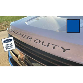 Decal Mods (2017-2022) Hood Grille Decal Sticker (Thin) Letter Inserts Inlays For Ford F250 F350 F450 Super Duty (Blue) - Cblu