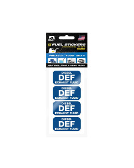 Diesel Exhaust Fluid Sticker, Def Label For Diesel Engines, Box Trucks, Semi-Trailer - Weather Proof, Extreme Stick, Commercial Grade Labels By Fuel Stickers - Usa Made (2X1 Inch), 4 Labels