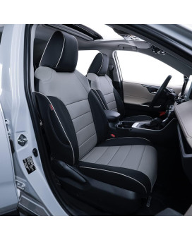 Ekr Custom Fit Rav4 Car Seat Cover For Select Toyota Rav4 Prime,2022 2023 Se Hybrid,Xse Hybrid 2019 2020 2021 2022 2023 - Full Set,Leather (Blackgray)